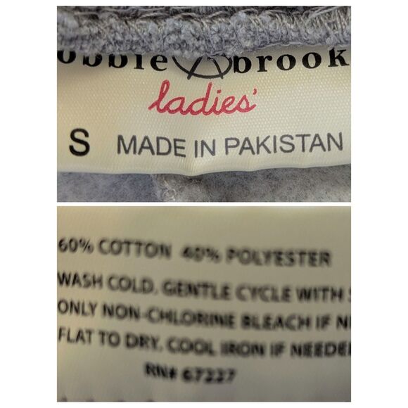 Bobbie Brooks LOVE gray, pink, white sweatpants jogger pants Sz S - Picture 2 of 10